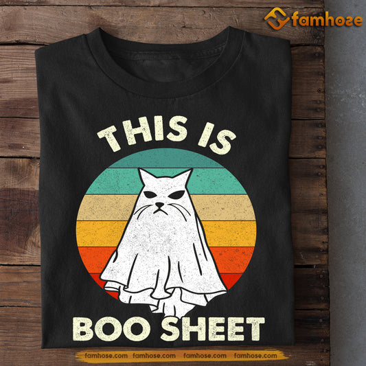 Vintage Halloween Cat T-shirt, This Is Boo Sheet, Gift For Cat Lovers, Cat Tees, Cat Owners