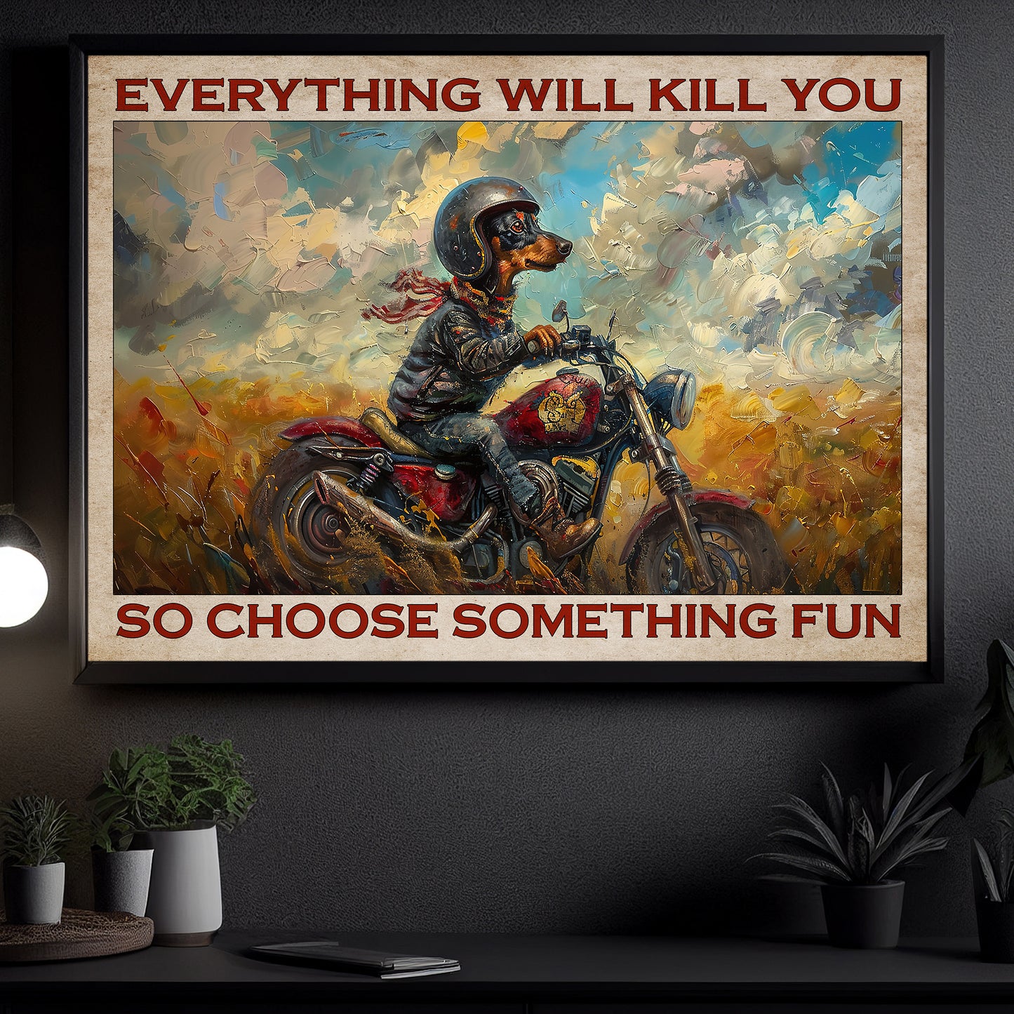 Interesting Dachshund Canvas Painting, Everything Will Kill You Wall Art Decor, Poster Gift For Dog Lovers