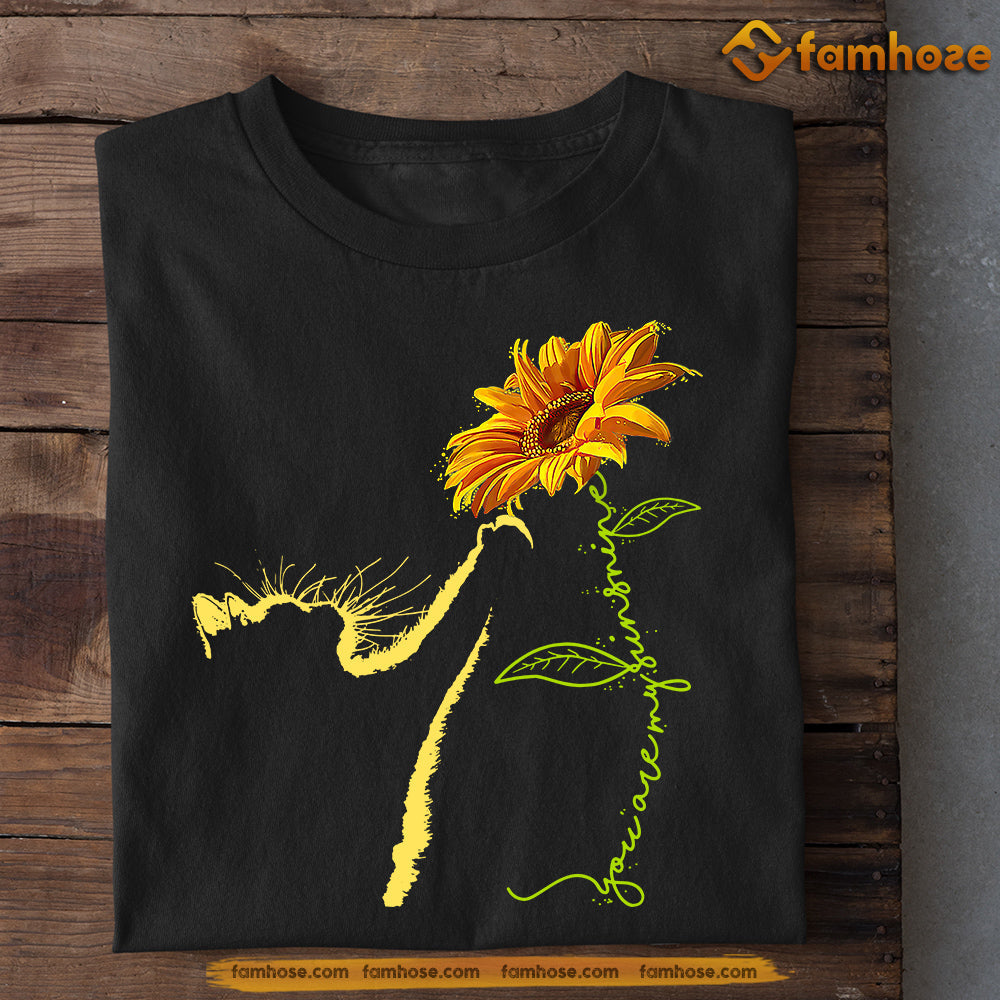 Cute Cat T-shirt, You Are My Sunshine With Sunflower, Gift For Cat Lovers, Cat Owners, Cat Tees