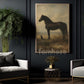 Black Horse Canvas Painting, Horse And Dog Wall Art Decor, Poster Gift For Horse Lover