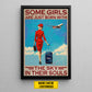 Some Girls Are Just Born With The Sky, Personalized Flight Attendant Canvas Painting, Inspirational Quotes Wall Art Decor, Gift For Flight Attendant Lovers