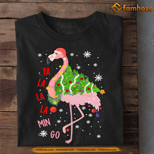 Flamingo Christmas T-shirt, Fla La La Min Go, Christmas Gift For Flamingo Lovers, Flamingo Tees