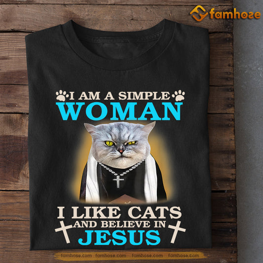 Cool Cat T-shirt, I'm A Simple Woman I Like Cats, Gift For Cat Lovers, Cat Owners, Cat Tees