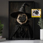 Halloween Dog Witch Canvas Painting, Too Cute To Spook Wall Art Decor, Spooky Season Poster Gift For Dog Lover