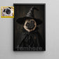 Halloween Dog Witch Canvas Painting, Too Cute To Spook Wall Art Decor, Spooky Season Poster Gift For Dog Lover