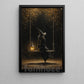 Vintage Halloween Witch Canvas Painting, Lonely Witch On Swing Spooky Season Wall Art Decor, Halloween Poster Gift For Witch Lover