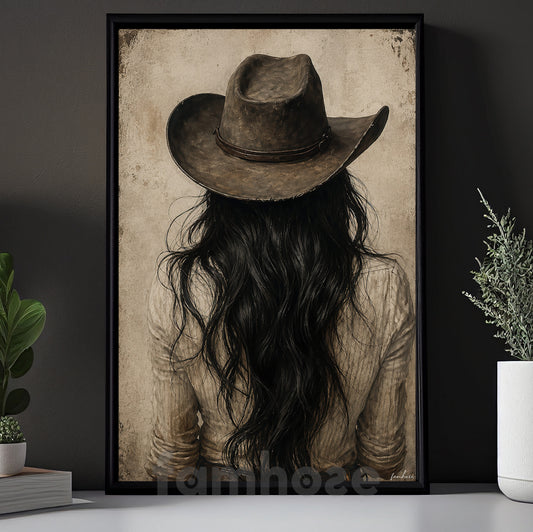 Cowgirl Riding Horse Canvas Painting, Western Woman Wall Art Decor, Poster Gift For Cowgirls