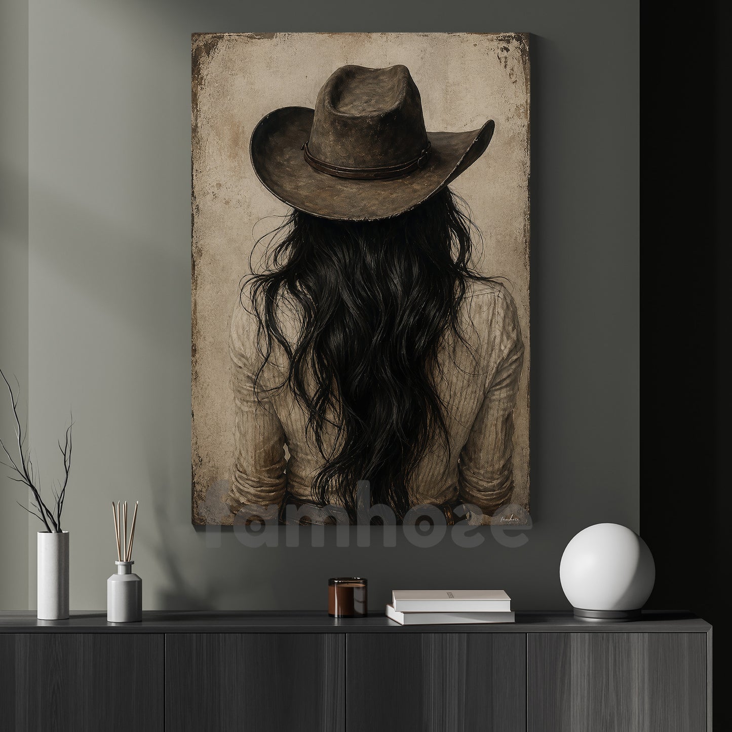 Cowgirl Riding Horse Canvas Painting, Western Woman Wall Art Decor, Poster Gift For Cowgirls