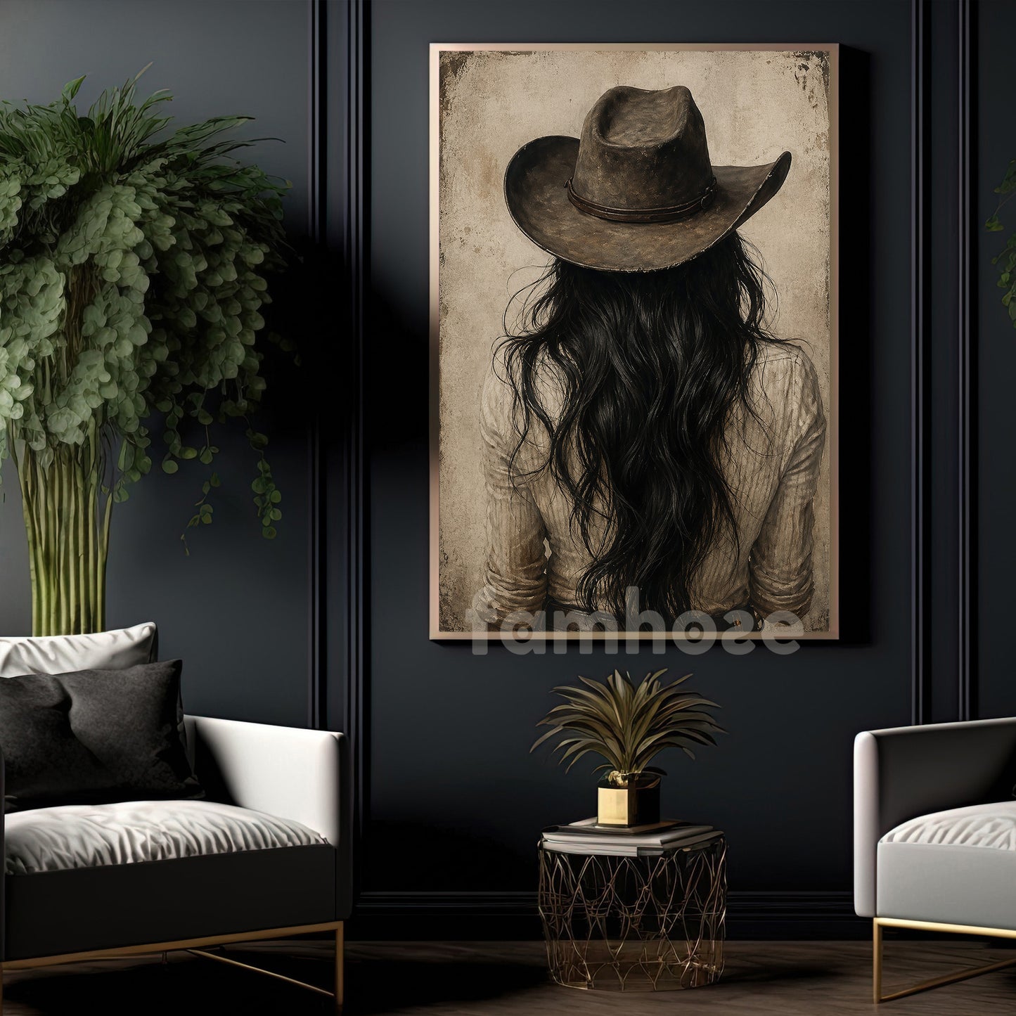 Cowgirl Riding Horse Canvas Painting, Western Woman Wall Art Decor, Poster Gift For Cowgirls