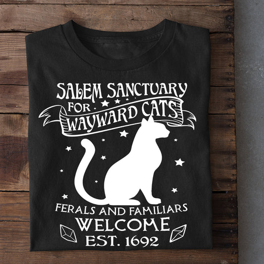 Halloween Cat T-shirt, Salem For Wayward, Gift For Cat Lovers, Cat Tees, Cat Owners