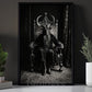 Vintage Halloween Goat King Canvas Painting, Dark Gothic Throne Spooky Season Wall Art Decor, Gothic Halloween Poster Gift