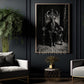 Vintage Halloween Goat King Canvas Painting, Dark Gothic Throne Spooky Season Wall Art Decor, Gothic Halloween Poster Gift