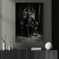 Vintage Halloween Goat King Canvas Painting, Dark Gothic Throne Spooky Season Wall Art Decor, Gothic Halloween Poster Gift