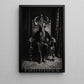 Vintage Halloween Goat King Canvas Painting, Dark Gothic Throne Spooky Season Wall Art Decor, Gothic Halloween Poster Gift