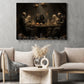 Halloween Skeleton Canvas Painting, Skeleton Feast Dinner Spooky Season Wall Art Decor, Halloween Poster Gift For Skeleton Lover