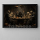 Halloween Skeleton Canvas Painting, Skeleton Feast Dinner Spooky Season Wall Art Decor, Halloween Poster Gift For Skeleton Lover