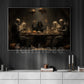 Halloween Skeleton Canvas Painting, Skeleton Feast Dinner Spooky Season Wall Art Decor, Halloween Poster Gift For Skeleton Lover