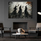 Halloween Three Witches Canvas Painting, Witch Coven Spooky Season Wall Art Decor, Halloween Poster Gift For Witch Lover