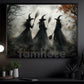Halloween Three Witches Canvas Painting, Witch Coven Spooky Season Wall Art Decor, Halloween Poster Gift For Witch Lover