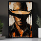 Cowboy Portrait Canvas Painting, Western Man Wall Art Decor, Poster Gift For Cowboys