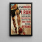 Motivational Running Canvas Painting, I Don't Run To Win Races, Inspirational Quotes Wall Art Decor, Poster Gift For Running Lover