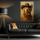 Golden Retriever Cowboy Canvas Painting, Sheriff Good Boy Wall Art Decor, Poster Gift For Cowboys, Dog Lover