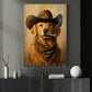 Golden Retriever Cowboy Canvas Painting, Sheriff Good Boy Wall Art Decor, Poster Gift For Cowboys, Dog Lover