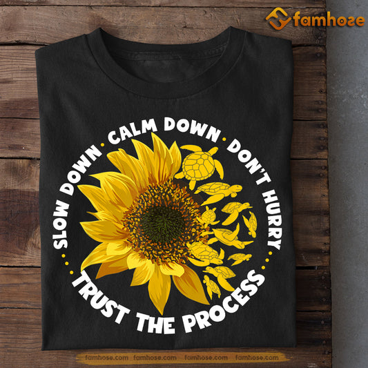 Turtle T-shirt, Slow Down Calm Down Trust The Process, Gift For Turtle Lovers, Turtle Tees