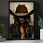 Western Cowgirl Portrait Canvas Painting, Rustic Cowboy Woman Wall Art Decor, Poster Gift For Cowgirls