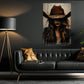 Western Cowgirl Portrait Canvas Painting, Rustic Cowboy Woman Wall Art Decor, Poster Gift For Cowgirls