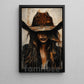 Western Cowgirl Portrait Canvas Painting, Rustic Cowboy Woman Wall Art Decor, Poster Gift For Cowgirls