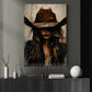 Western Cowgirl Portrait Canvas Painting, Rustic Cowboy Woman Wall Art Decor, Poster Gift For Cowgirls