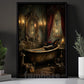 Halloween Mothman Canvas Painting, Moth Reading In Bathtub Wall Art Decor, Spooky Season Poster Gift For Mothman Lover