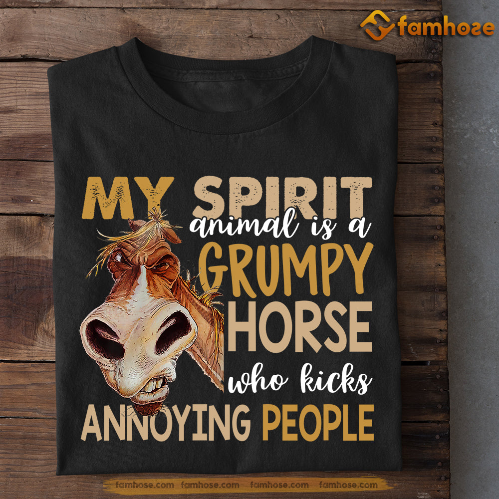 Cool Horse T-shirt, My Spirit Animal Is A Grumpy Horse, Gift For Horse Lovers, Horse Riders, Equestrians