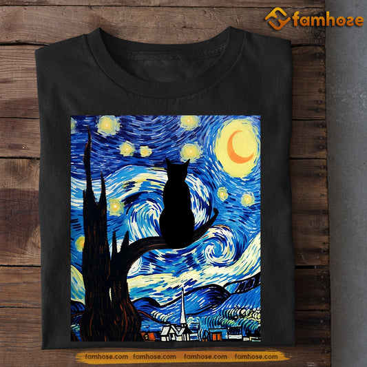 Halloween Cat T-shirt, Cat On The Moon, Gift For Cat Lovers, Cat Tees, Cat Owners