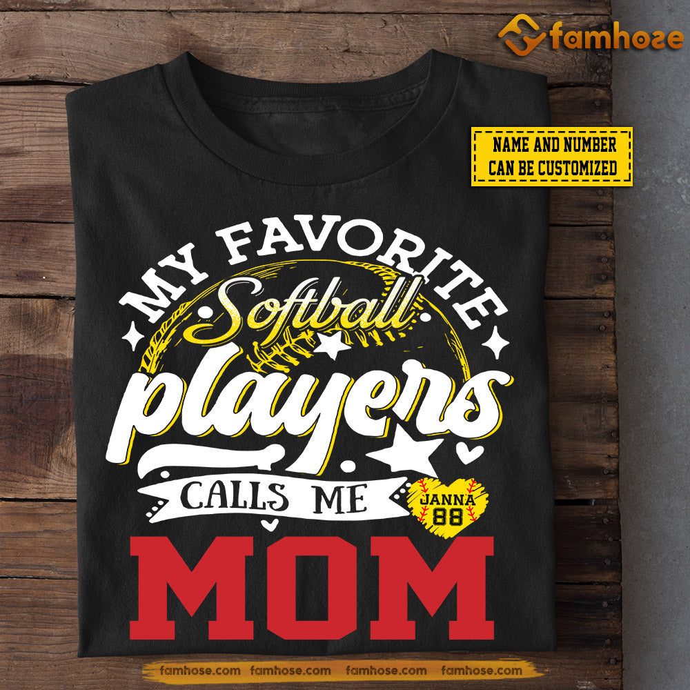 Personalized Mother's Day Softball T-shirt, My Favorite Softball, Gift For Softball Lovers, Softball Players