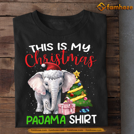 Funny Elephant Christmas T-shirt, My Christmas Pajama Shirt, Gift For Elephant Lovers, Elephant Tees