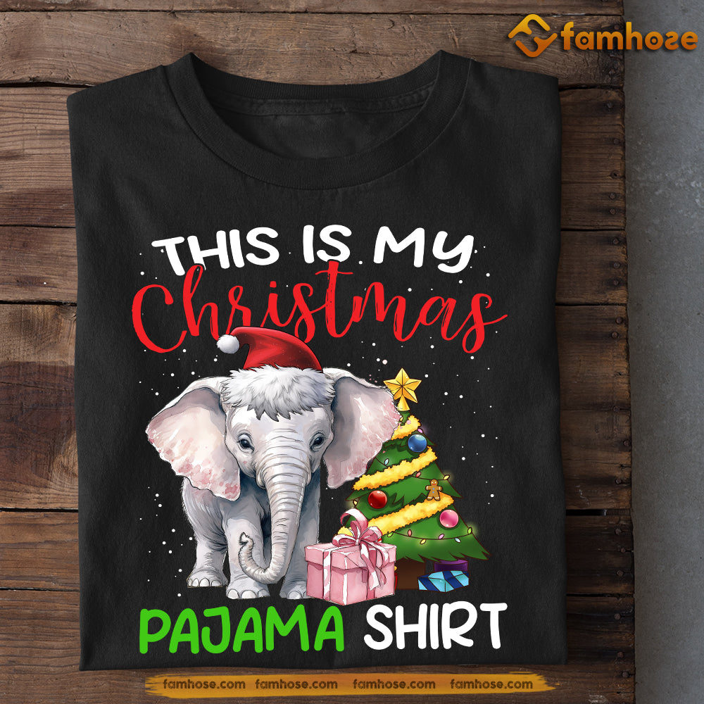 Funny Elephant Christmas T-shirt, My Christmas Pajama Shirt, Gift For Elephant Lovers, Elephant Tees
