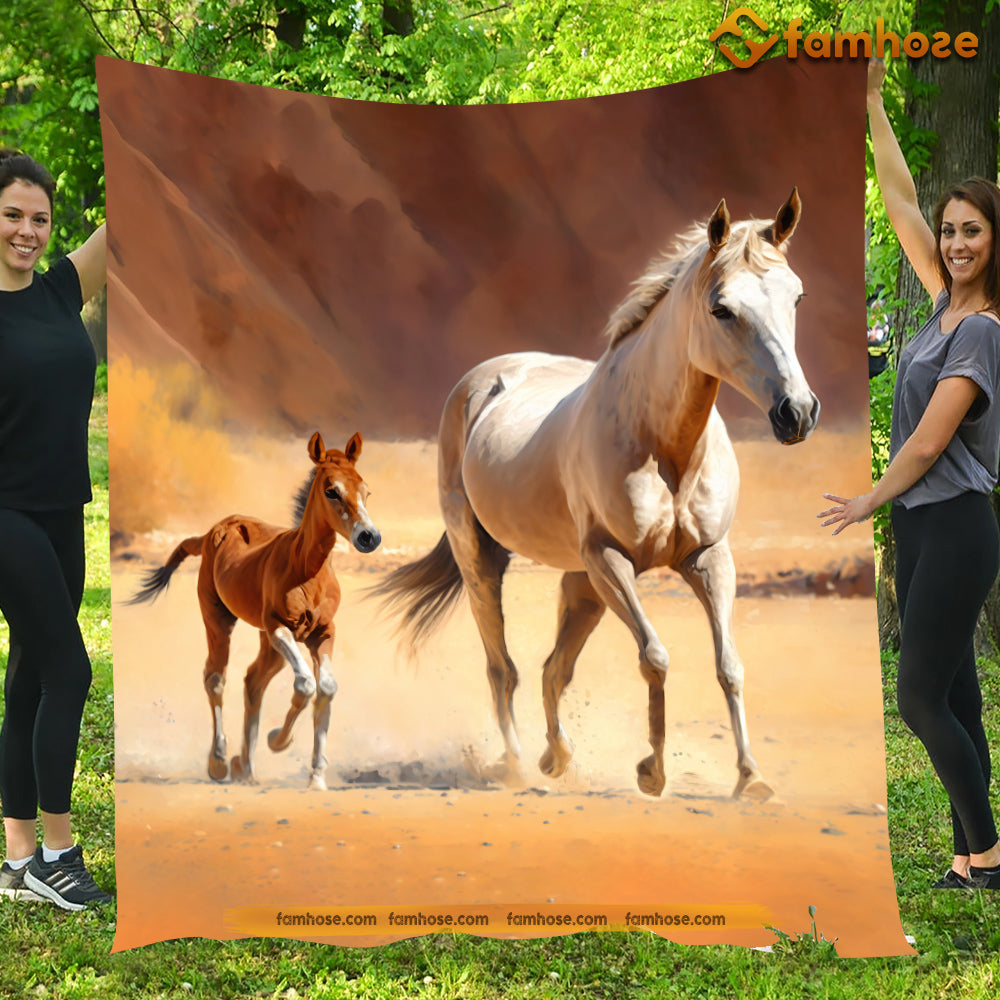 Horse Blanket, Follow Me My Darling Fleece Blanket - Sherpa Blanket Gift For Horse Lover