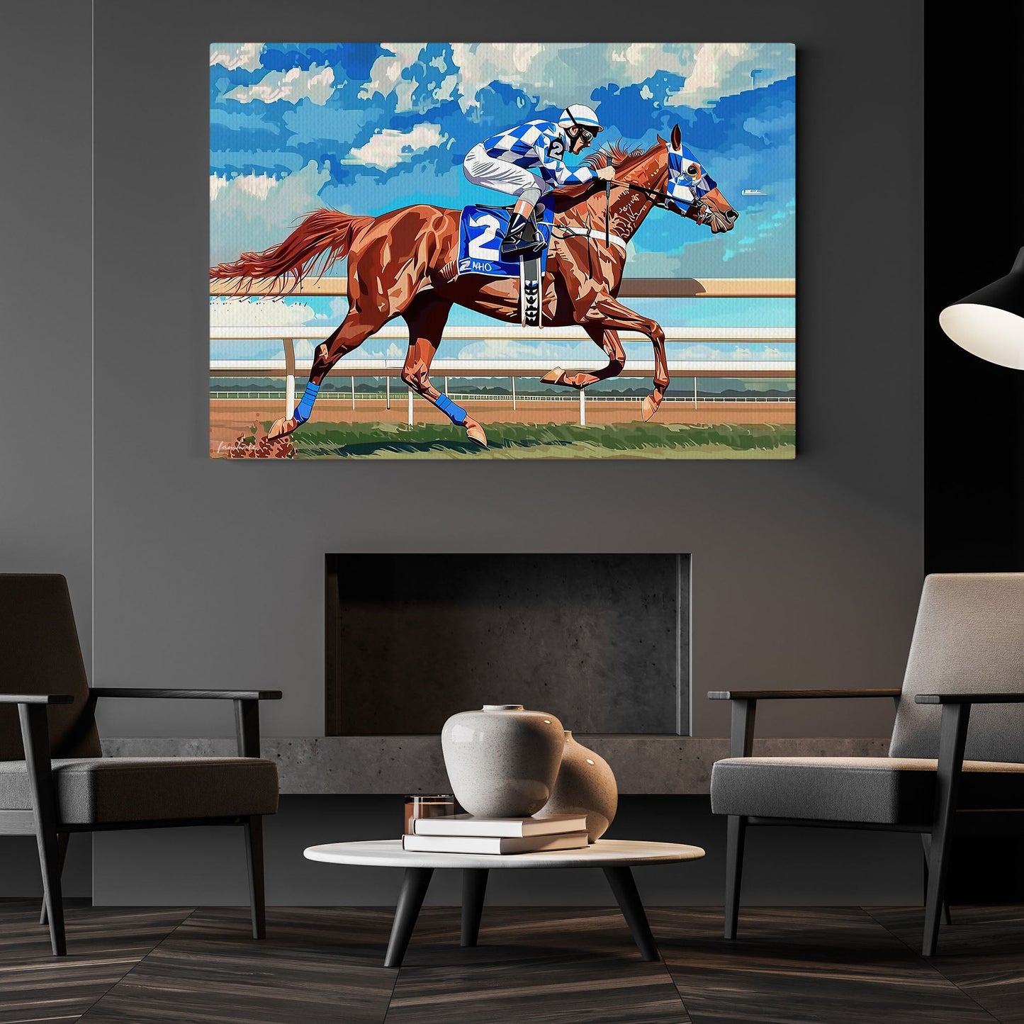 Secretariat Canvas Painting, Race Race, Jockey Wall Art Decor, Poster Gift For Horse Racing Lovers