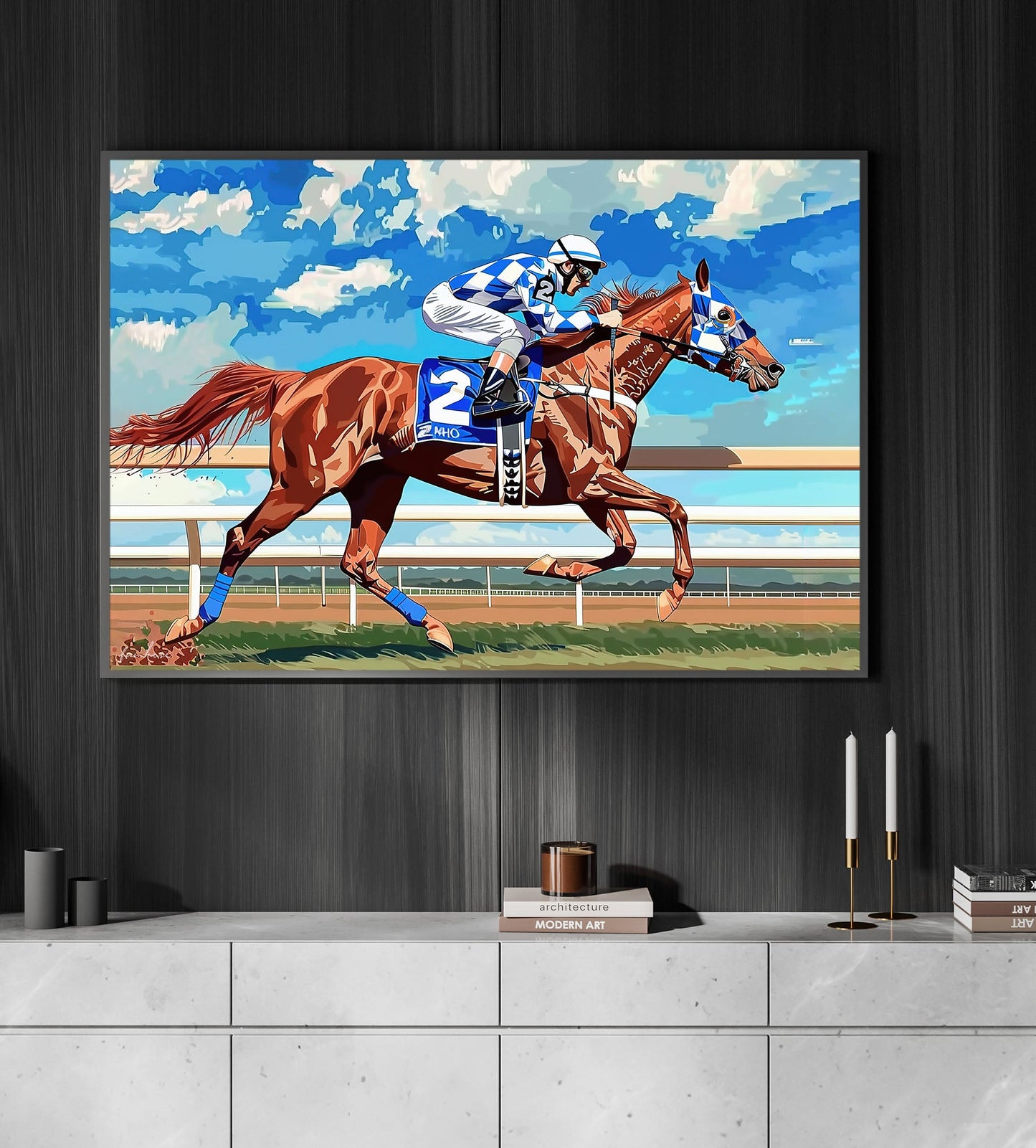 Secretariat Canvas Painting, Race Race, Jockey Wall Art Decor, Poster Gift For Horse Racing Lovers