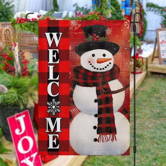 Snowman Welcome To My Home, Snowman Xmas Garden Flag & House Flag, Christmas Flag Gift For Snowman Lovers