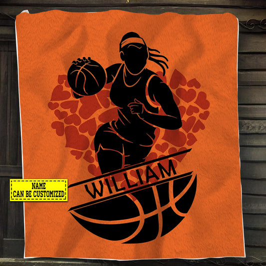 Personalized Basketball Blanket, Play Basketball Like Me Fleece Blanket - Sherpa Blanket Gift For Basketball Lovers, Basketball Players