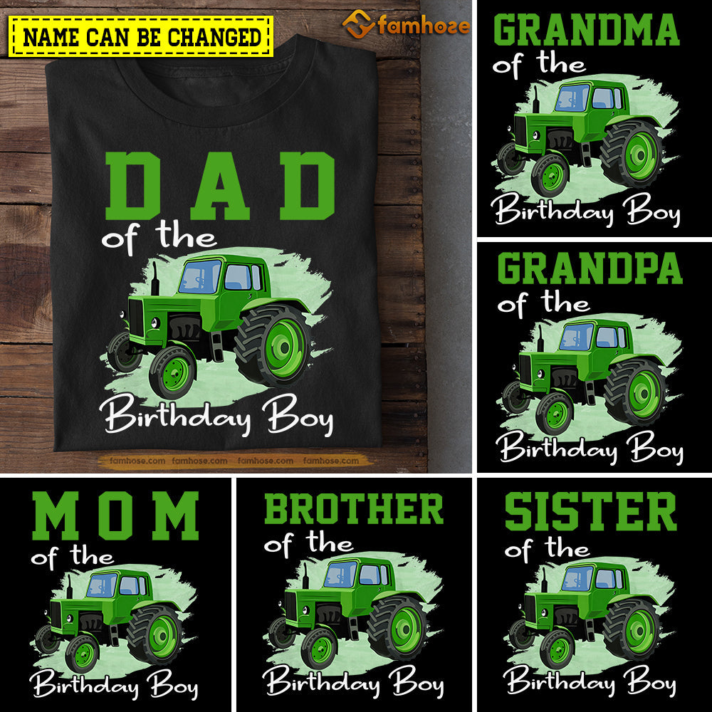 Tractor Birthday T-shirt, Of The Birthday Boy Birthday Tees Gift For Animal Lovers, Name Can Be Changed