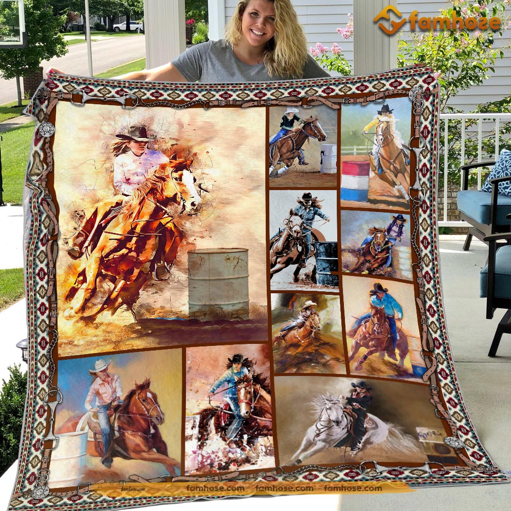 Barrel Racing Blankets Barrel Racing Blanket, Strong Barrel Racing Fleece Blanket - Sherpa Bl ...