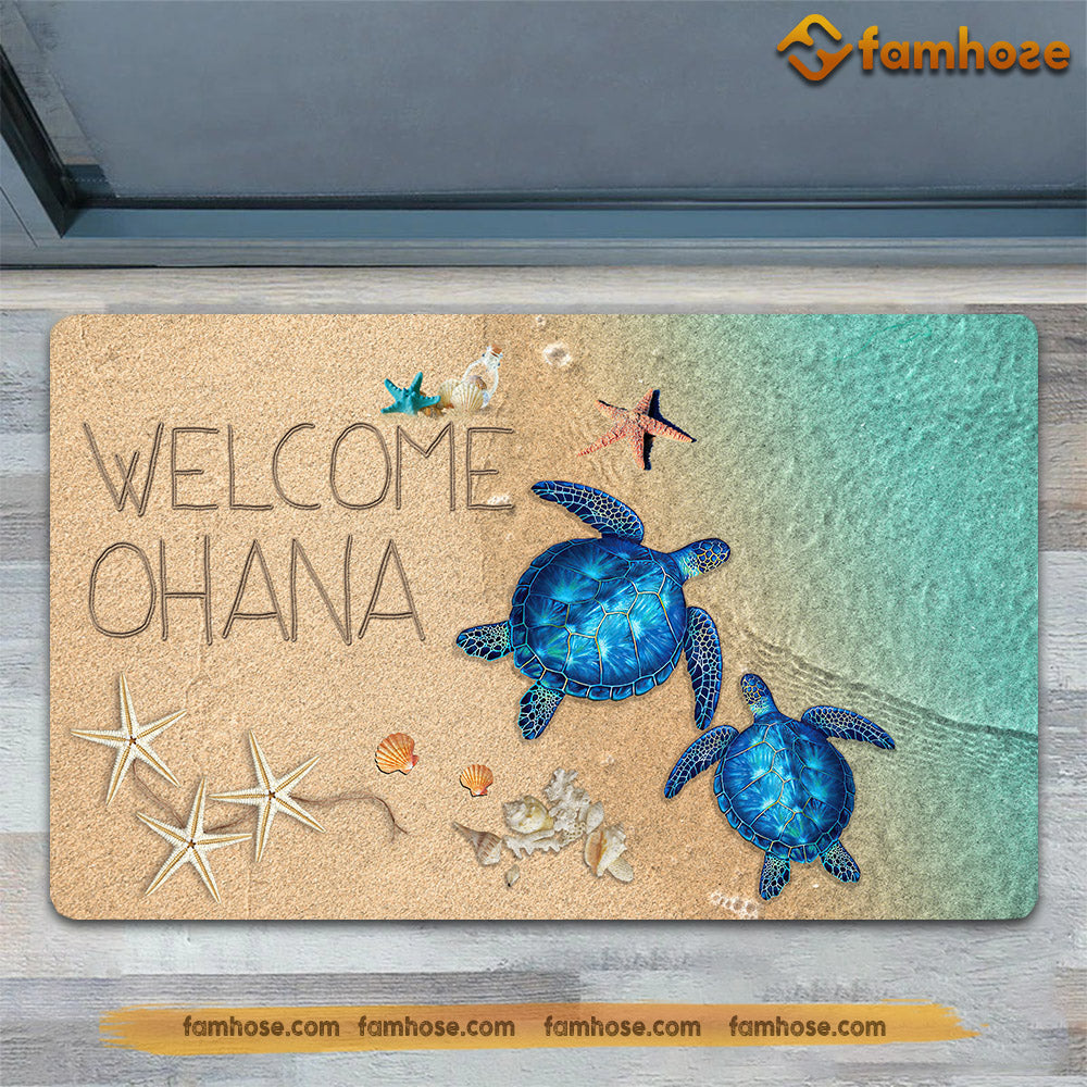 Turtle Doormat, Welcome Ohana Gift For Turtle Lovers, New Home Gift, Housewarming Gift, Turtle Decor