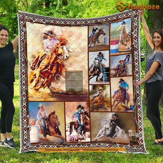 Barrel Racing Blanket, Strong Barrel Racing Fleece Blanket - Sherpa Blanket Gift For Barrel Racing Lover