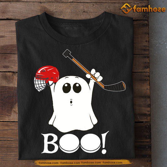 Halloween Hockey T-shirt, Boo, Spooky Season Gift For Hockey Lovers, Hockey Players