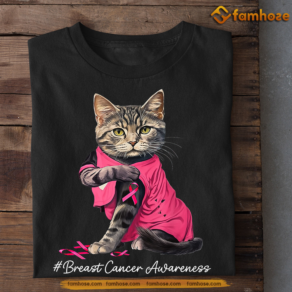 Cool Cat T-shirt, Look At Me, Gift For Cat Lovers Who Supports Breast Cancer Awareness