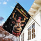 Funny Reindeer Merry Christmas, Reindeer Xmas Garden Flag & House Flag, Christmas Flag Gift For Reindeer Lovers